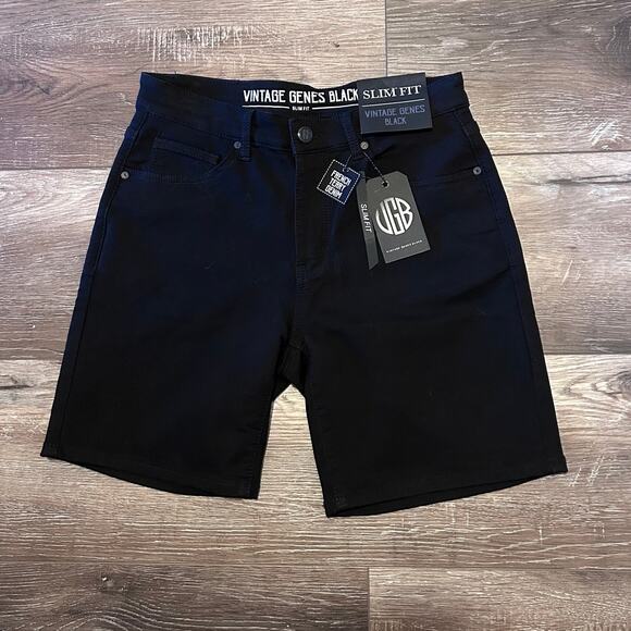 Vintage Genes Other - Vintage Genes Black Shorts Men's 30x8 Black Slim Fit French Terry Denim NWT